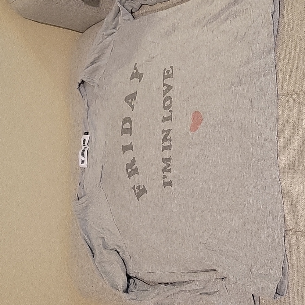 Gray sweatshirt. Friday I'm in Love. Size M. Loose fit. Laundry  Room